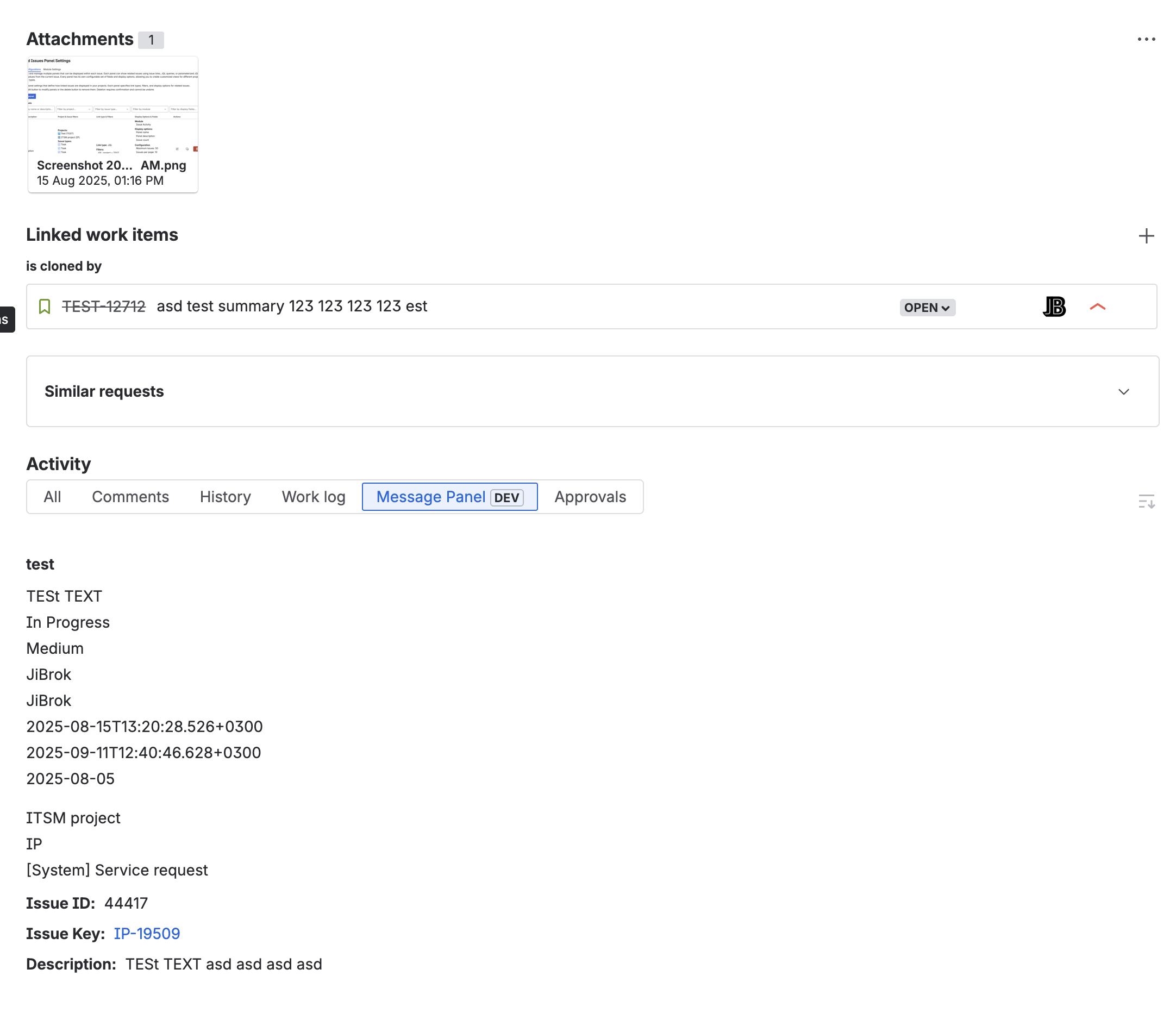 Issue Activity Example