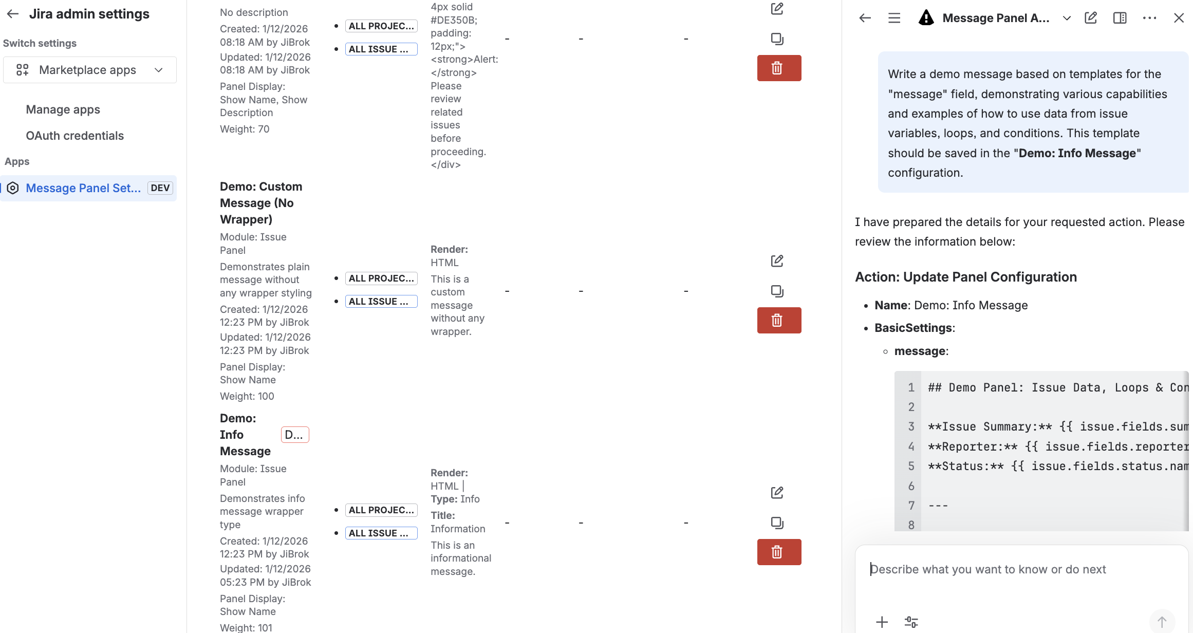 Message Field Assistant