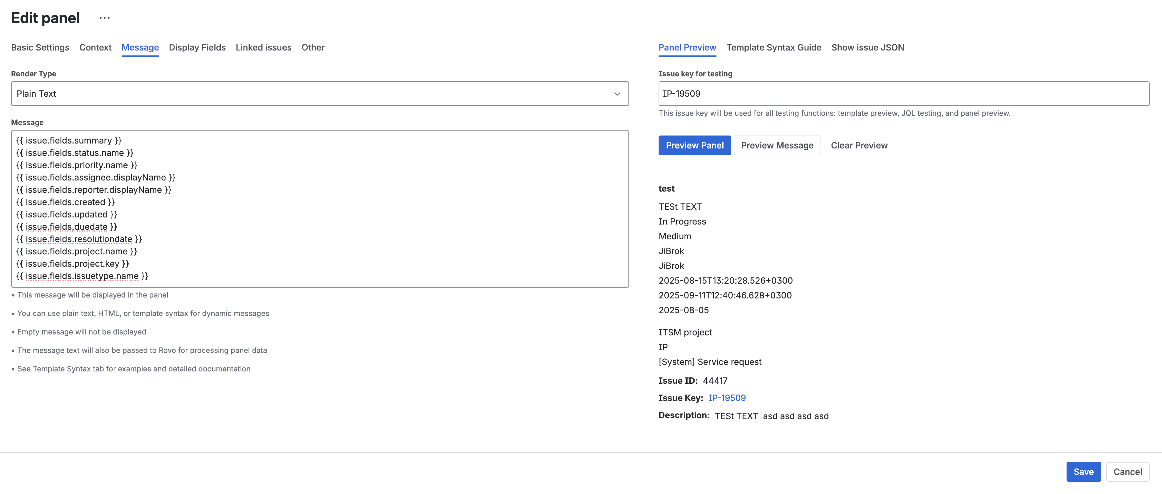 Panel Preview Example