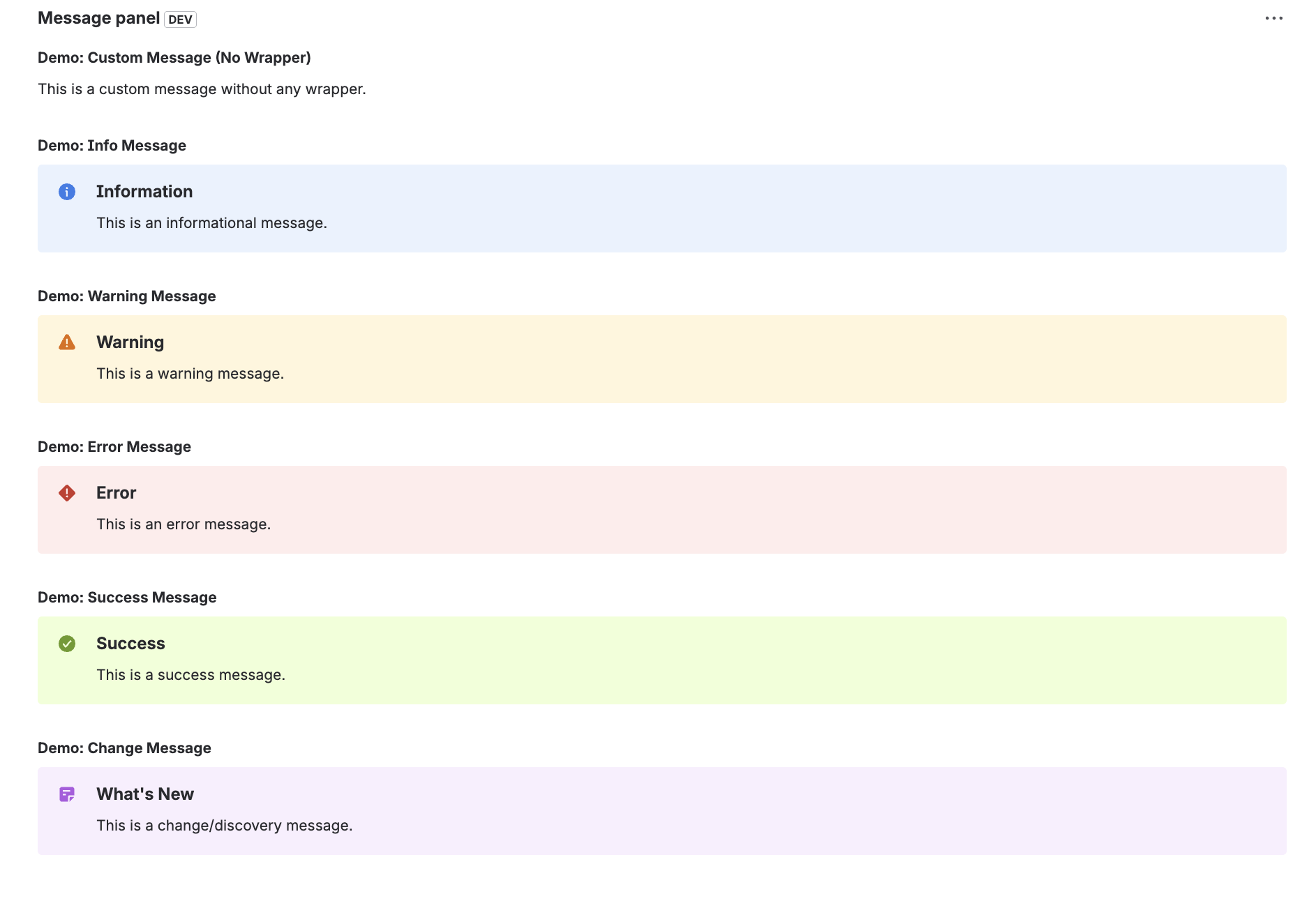 Section Message Examples